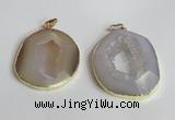 NGP2221 30*40mm - 40*45mm freeform druzy agate gemstone pendants