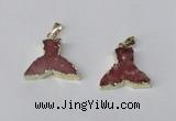 NGP2228 20*25mm - 22*30mm fishtail druzy agate gemstone pendants