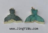 NGP2238 35*45mm - 40*55mm fishtail druzy agate gemstone pendants