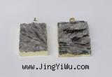 NGP2249 30*40mm - 40*45mm rectangle druzy agate gemstone pendants