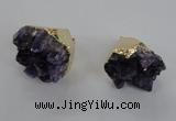 NGP2291 25*30mm - 30*35mm nuggets druzy amethyst pendants