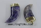 NGP2309 25*60mm - 28*65mm oxhorn agate gemstone pendants