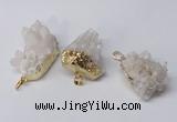 NGP2335 20*30mm - 25*35mm nuggets druzy quartz pendants