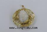 NGP2343 52mm - 55mm freeform druzy agate gemstone pendants