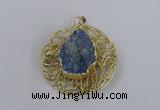NGP2349 52mm - 55mm freeform druzy agate gemstone pendants