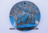 NGP236 7*40mm dyed golden turquoise & pyrite gemstone pendants