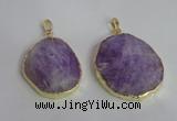 NGP2369 25*35mm - 35*45mm freefrom lavender amethyst pendants