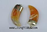 NGP2385 20*48mm - 22*50mm oxhorn agate gemstone pendants