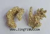 NGP2396 20*40mm - 30*50mm freeform plated natural coral pendants