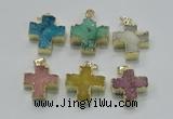 NGP2403 25*26mm - 27*28mm cross druzy agate pendants wholesale