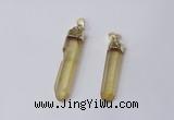 NGP2418 10*45mm - 12*55mm sticks dyed white crystal pendants
