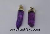 NGP2419 10*45mm - 12*55mm sticks dyed white crystal pendants
