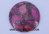 NGP243 7*40mm dyed golden turquoise & pyrite gemstone pendants
