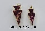 NGP2448 18*38mm - 22*45mm arrowhead sea sediment jasper pendants