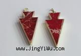 NGP2449 18*38mm - 22*45mm arrowhead sea sediment jasper pendants