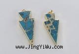 NGP2450 18*38mm - 22*45mm arrowhead sea sediment jasper pendants