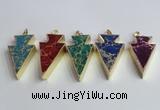 NGP2453 18*38mm - 22*45mm arrowhead sea sediment jasper pendants