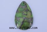 NGP248 30*49mm dyed golden turquoise & pyrite gemstone pendants