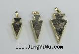 NGP2484 15*30mm - 22*40mm arrowhead ammonite gemstone pendants
