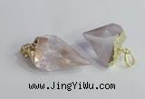 NGP2502 18*20mm - 15*25mm faceted nuggets white crystal pendants