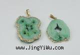 NGP2509 18*25mm - 30*40mm freeform druzy agate pendants