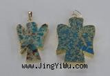 NGP2591 25*35mm - 38*48mm angel sea sediment jasper pendants