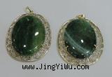NGP2759 50*60mm oval agate gemstone pendants wholesale