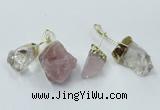 NGP2809 18*25mm - 20*25mm nuggets mixed quartz pendants wholesale