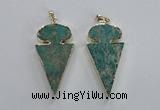 NGP2822 25*50mm - 27*55mm arrowhead sea sediment jasper pendants