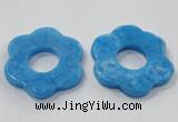 NGP2858 52*55mm flower Chinese aquamarine gemstone pendants