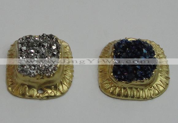 NGP2882 28*30mm - 30*32mm freeform druzy agate pendants wholesale