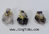 NGP2958 18*25mm - 20*35mm freeform mixed quartz pendants
