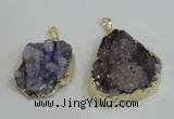 NGP2976 25*30mm – 25*35mm freeform druzy agate pendants