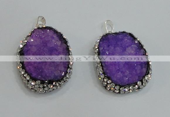 NGP2980 25*35mm – 30*40mm freeform druzy agate pendants