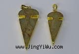 NGP3065 18*40mm – 22*50mm arrowhead sea sediment jasper pendants