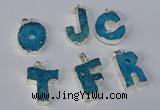 NGP3081 20*25mm - 25*30mm letter druzy agate pendants wholesale