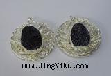 NGP3124 52mm - 55mm freeform druzy agate gemstone pendants