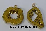 NGP3143 25*35mm - 40*50mm freeform plated druzy agate pendants