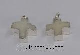 NGP3170 25*26mm - 27*28mm cross druzy agate pendants wholesale