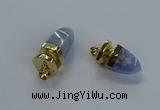 NGP3252 15*30mm - 18*35mm faceted bullet crazy lace agate pendants