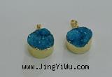 NGP3258 20mm - 22mm coin druzy agate pendants wholesale