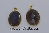 NGP3295 33*45mm faceted oval agate gemstone pendants wholesale