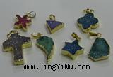 NGP3438 12*16mm - 25*35mm druzy agate gemstone pendants