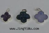 NGP3450 15*15mm - 20*20mm flower druzy agate gemstone pendants
