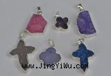 NGP3454 15*15mm - 22*30mm druzy agate gemstone pendants