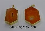 NGP3494 25*40mm - 30*45mm hexagon druzy agate pendants