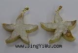 NGP3520 48*50mm starfish fossil coral pendants wholesale