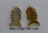 NGP3563 25*50mm - 28*55mm fishbone agate gemstone pendants