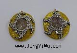NGP3574 35*45mm flat teardrop druzy agate pendants wholesale
