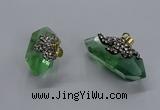 NGP3577 12*40mm - 15*45mm faceted nuggets green fluorite pendants